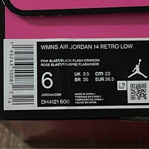 Jordan Air Jordan 14 Retro Low Pink and Black